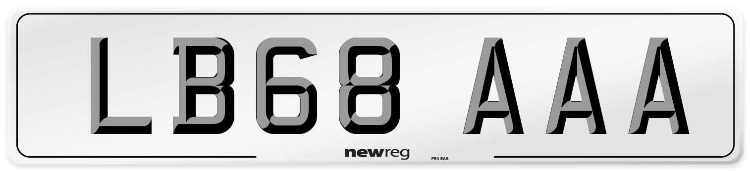 LB68 AAA Number Plate from New Reg